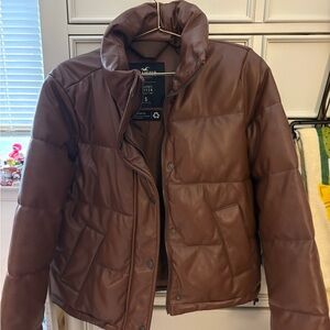 Hollister Brown Puffer Jacket